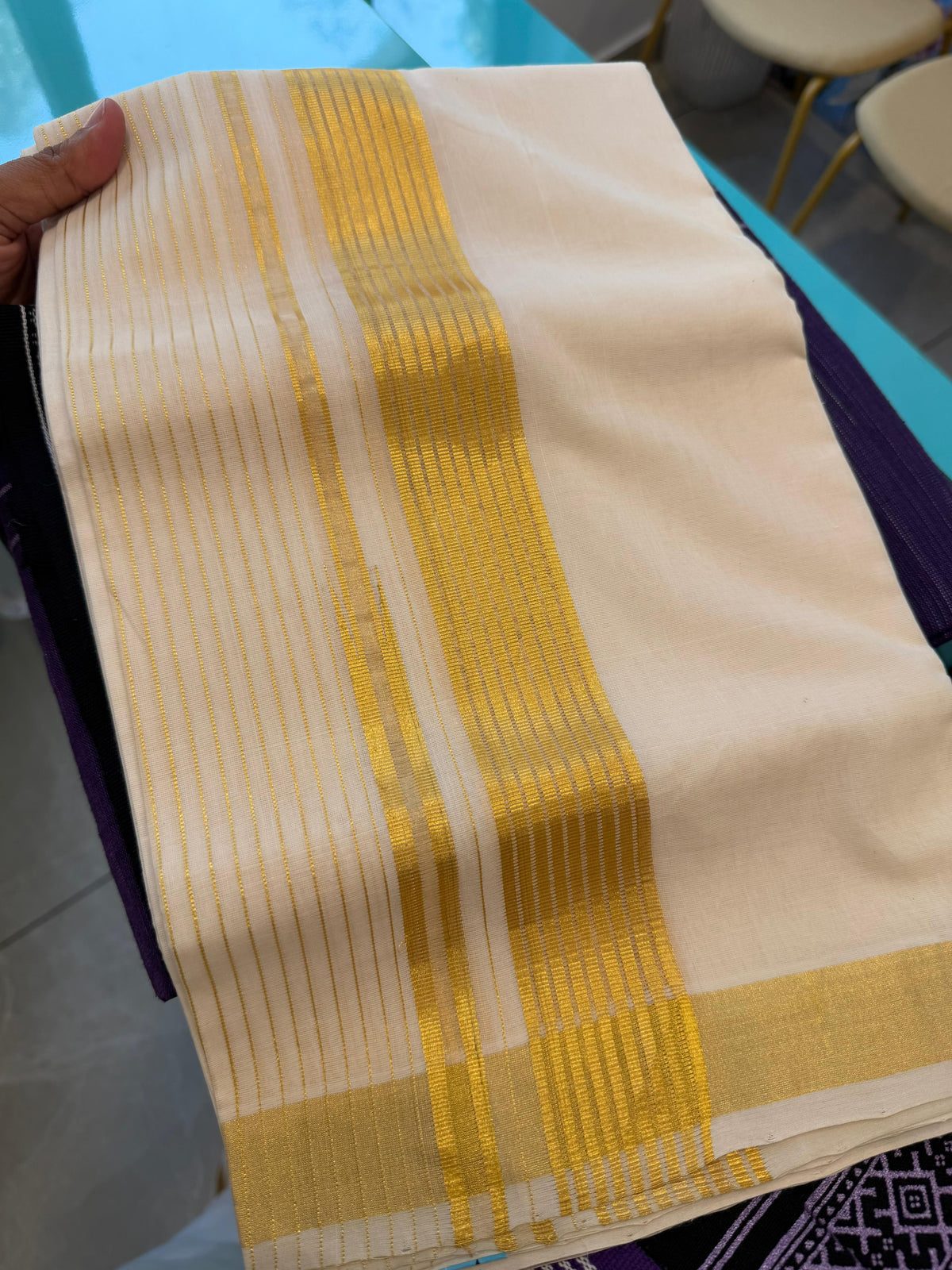Balaramapuram Double Kasavu Mundu with Chutti