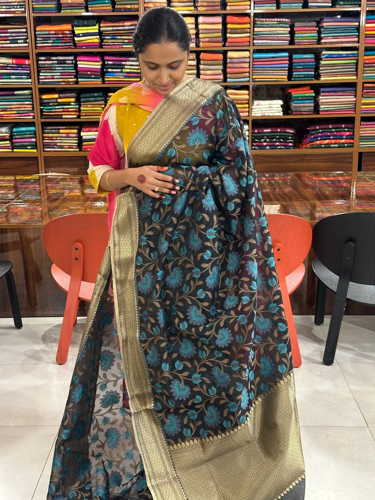 Banarasi Cotton Floral Saree