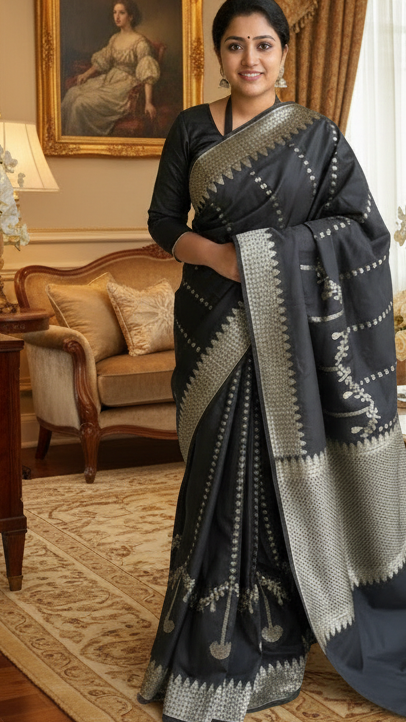 Banarasi Katan Silk Saree - Royal Blue