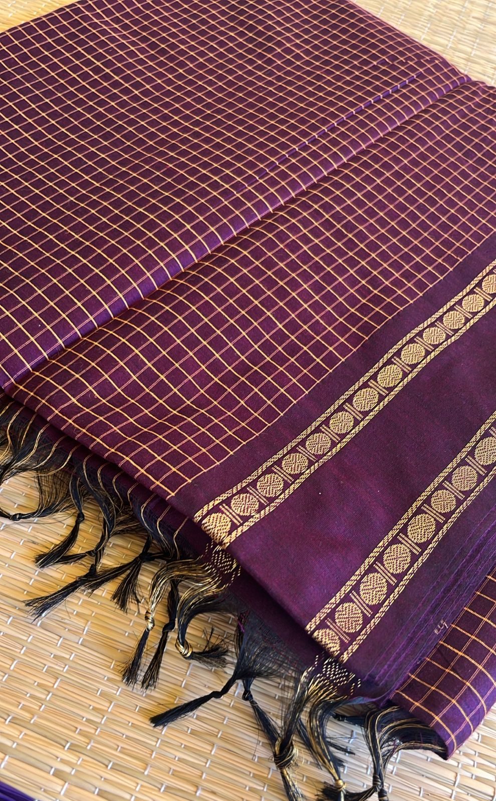 Black Kalyani Cotton Saree - alternate view