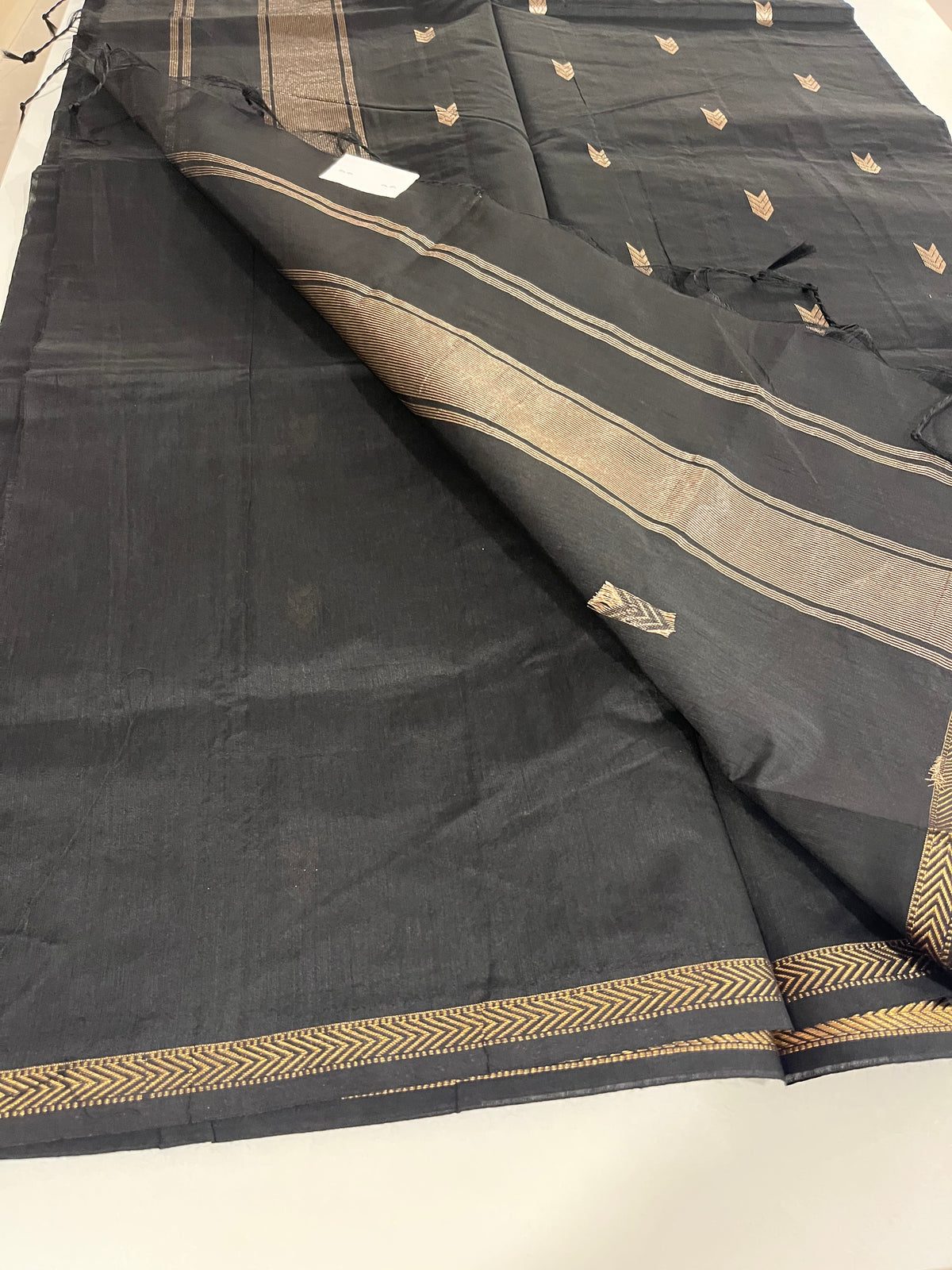 Black Maheshwari Cotton Saree