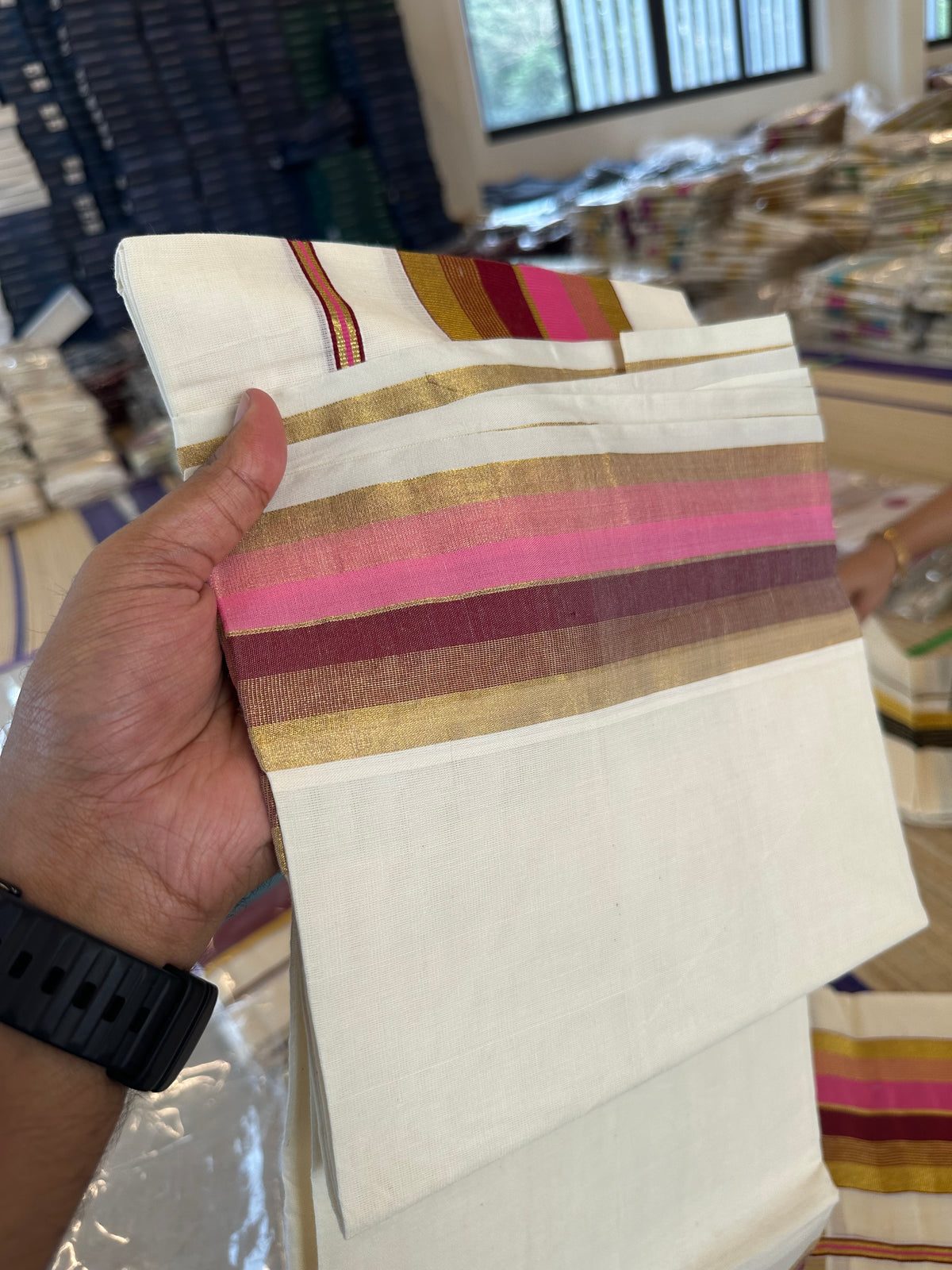Tissue Set Mundu with Kasavu Border