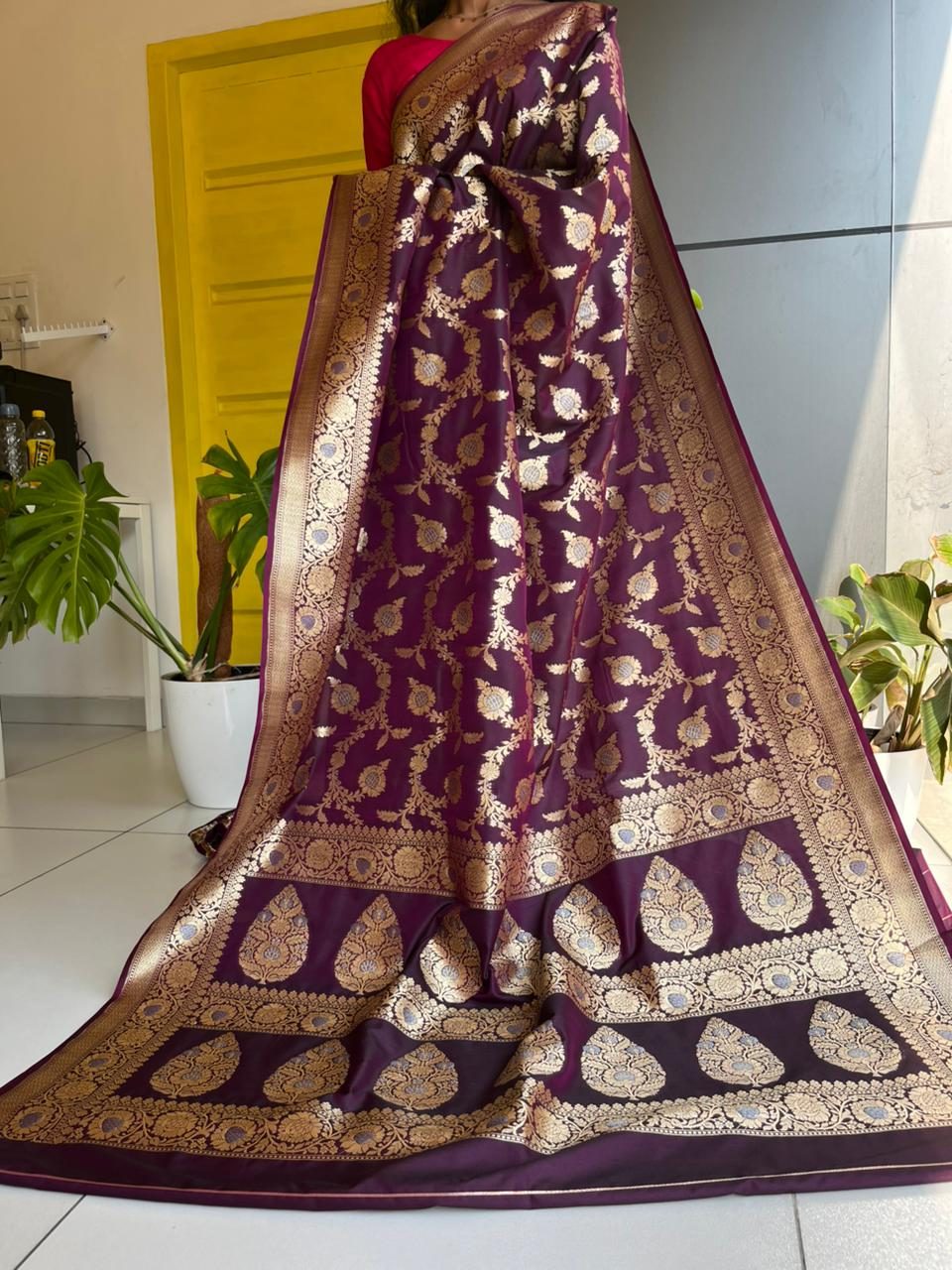 Banarasi Organza Saree - Sky Blue
