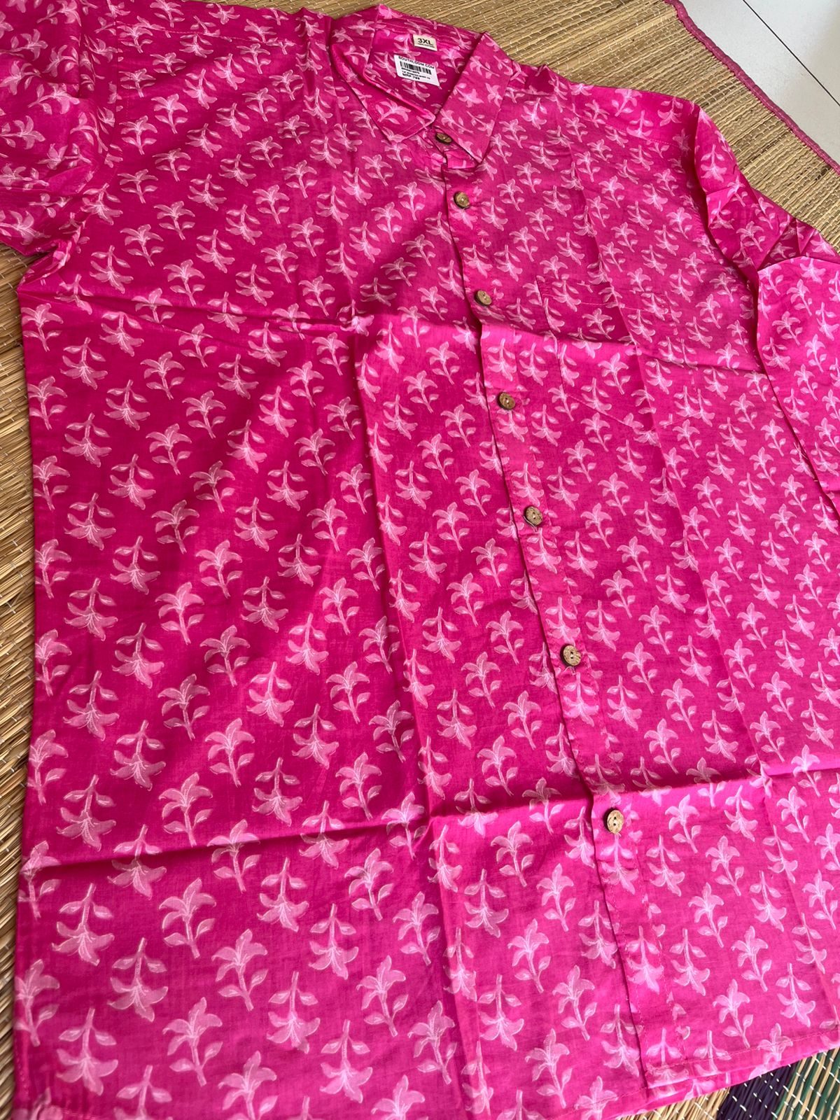 Semi Silk Kurta - White with Gold Accents - alternate view