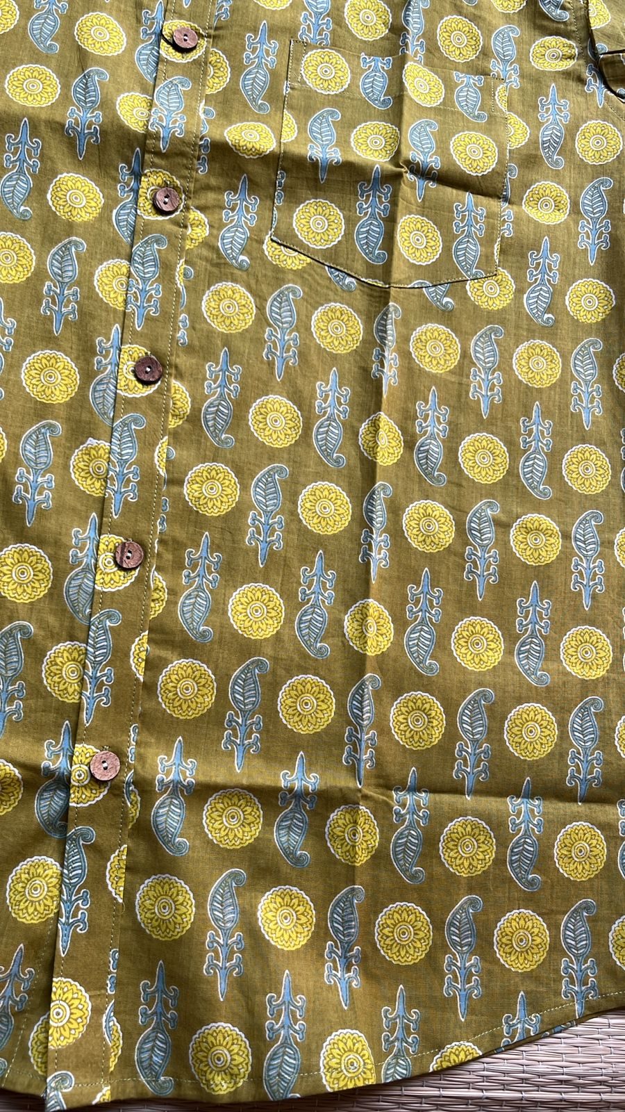 Cotton Casual Shirt - Blue Checks - alternate view
