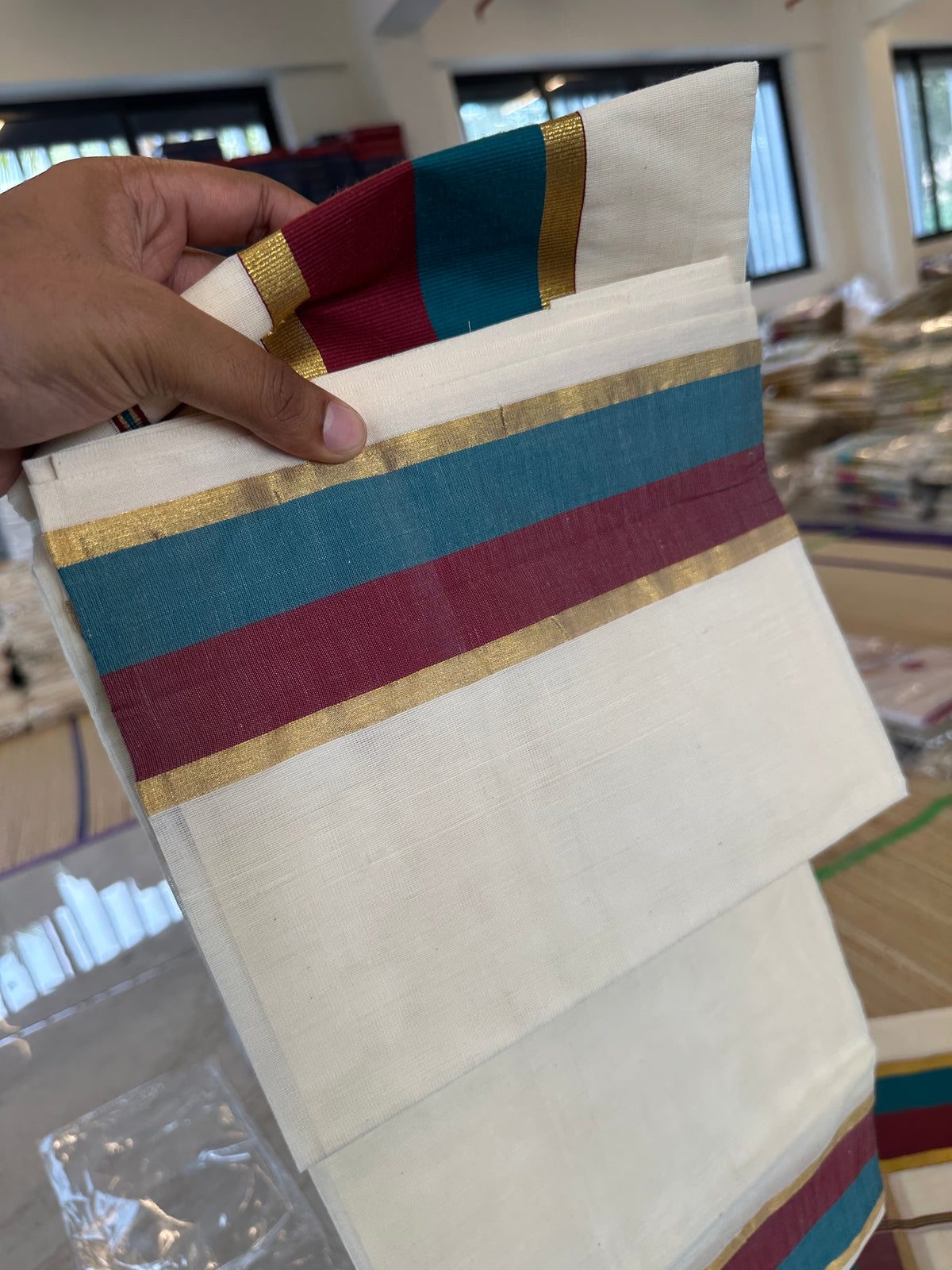 Tissue Mundu with Heavy Kasavu - alternate view