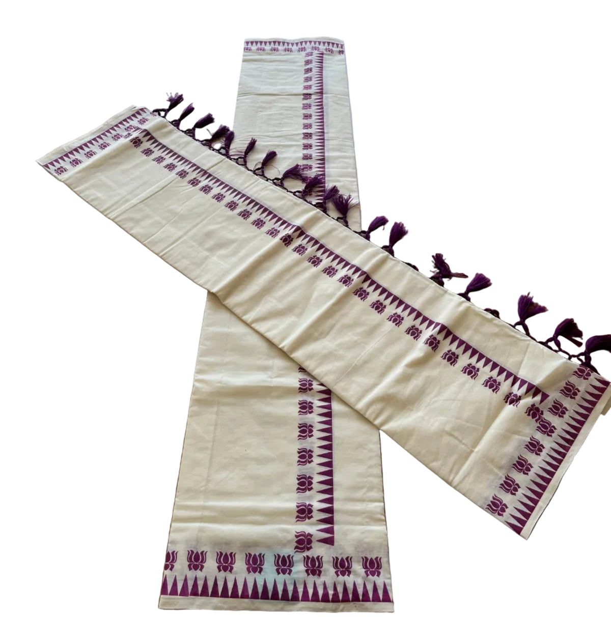 Set Mundu with Elephant Kasavu Print - alternate view