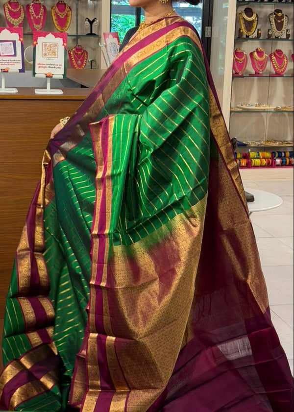Pure Handloom Kanchipuram Silk Sarees SL298 thumbnail 3
