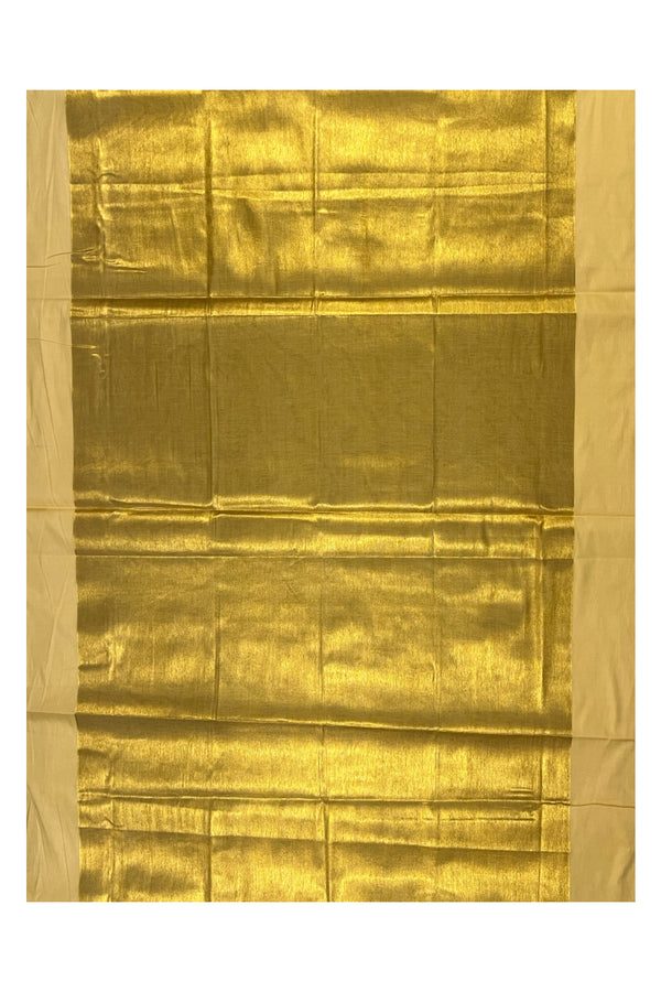 Southloom Special Semi Silk Saree with Golden Body and Cream Border thumbnail 3
