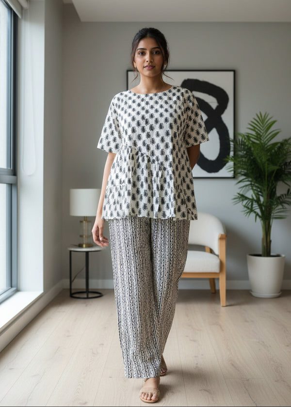 Southloom Cotton Block Printed Co-ord Set For Woman SL291