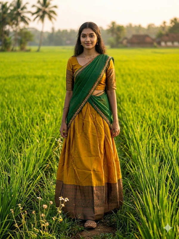 Semi Stitched Dhavani Set SL276
