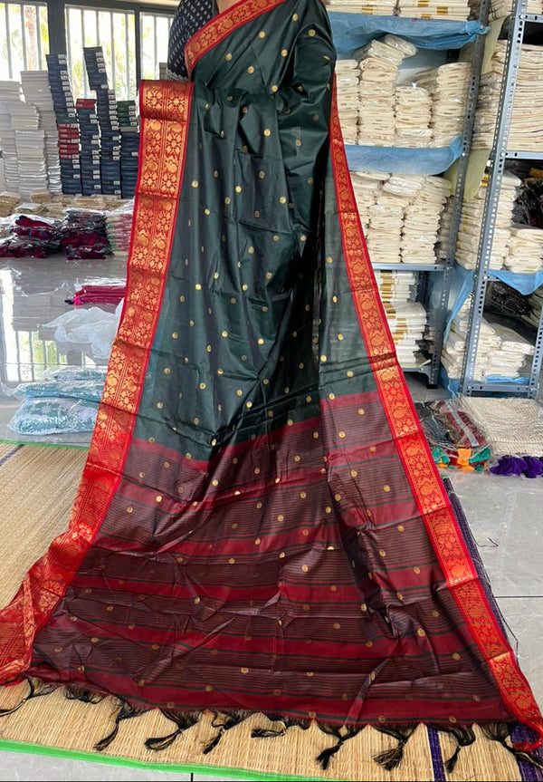 Polka Cotton Silk Saree SL173 thumbnail 3