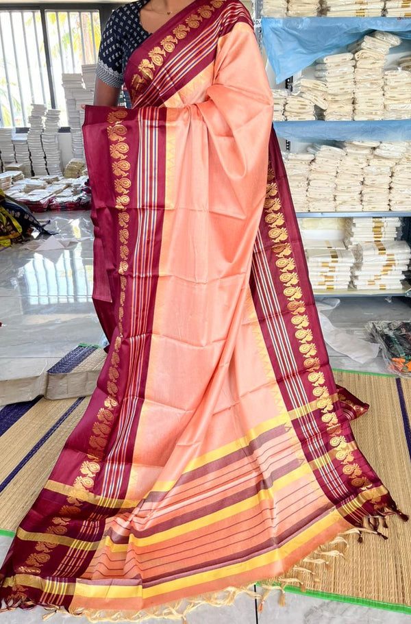 Semi Silk Zari Woven Border Saree SL277 - alternate view