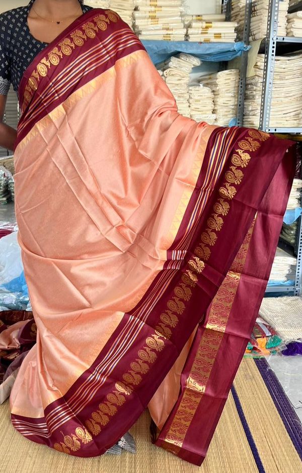 Semi Silk Zari Woven Border Saree SL277 thumbnail 3