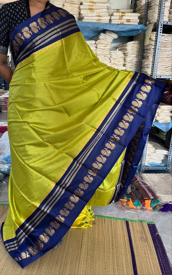 Semi Silk Zari Woven Border Saree SL277 thumbnail 3