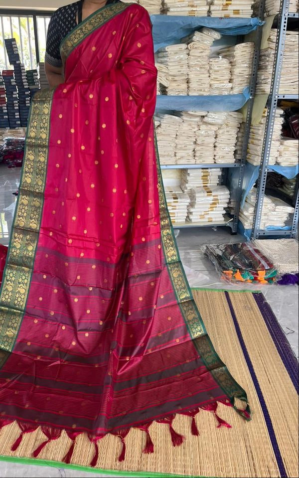 Polka Cotton Silk Saree SL173 - alternate view