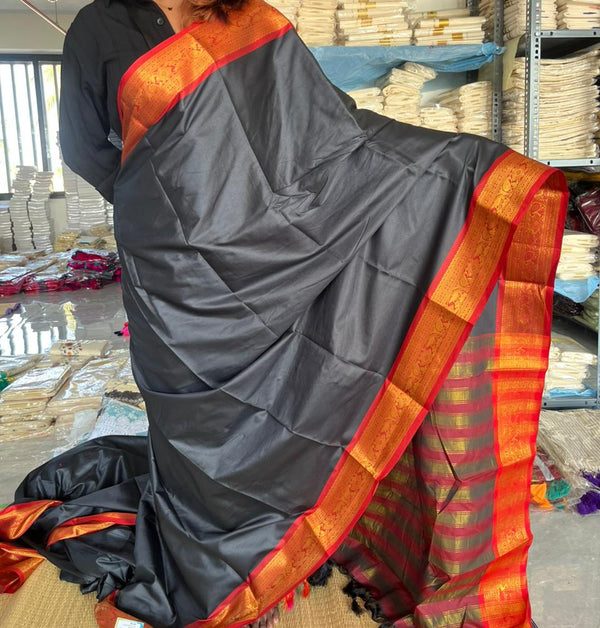 Semi Silk Zari Woven Border Saree SL173 thumbnail 3