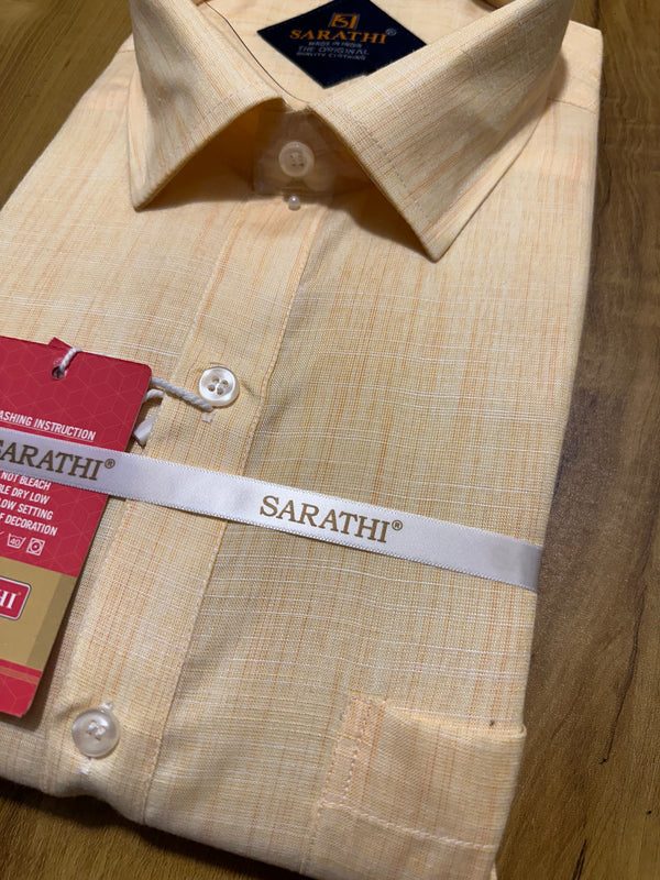 Pure Cotton Subtle Orange Plain Shirt SLSHIRT 44 FS - alternate view