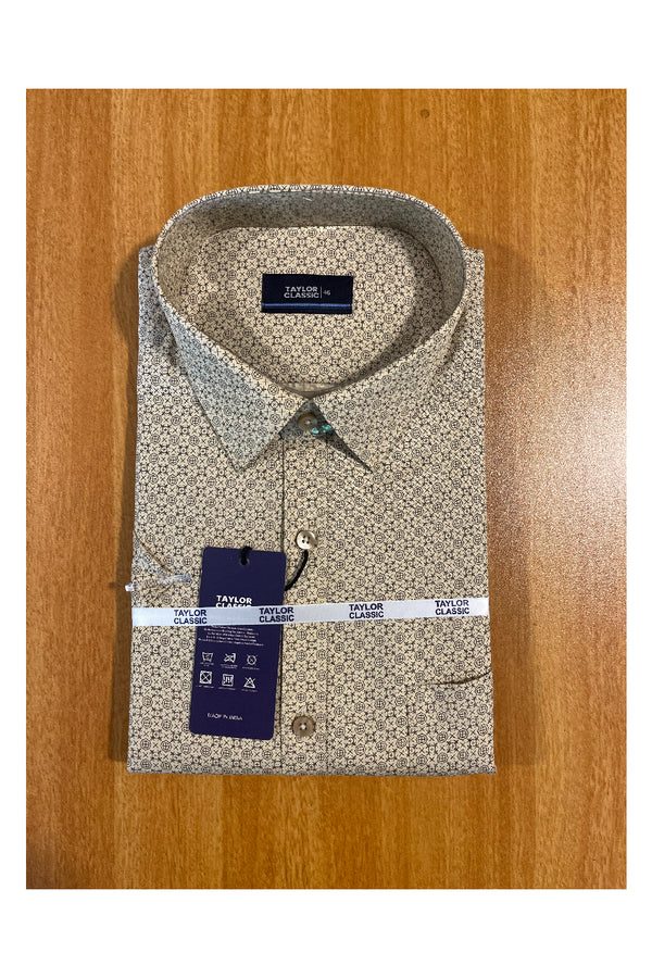 Pure Cotton Yellow Printed Shirt SLSHIRT 46 HS