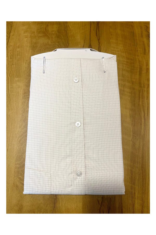 Pure Cotton White Shirt with Micro Checks SLSHIRT 46 HS - alternate view