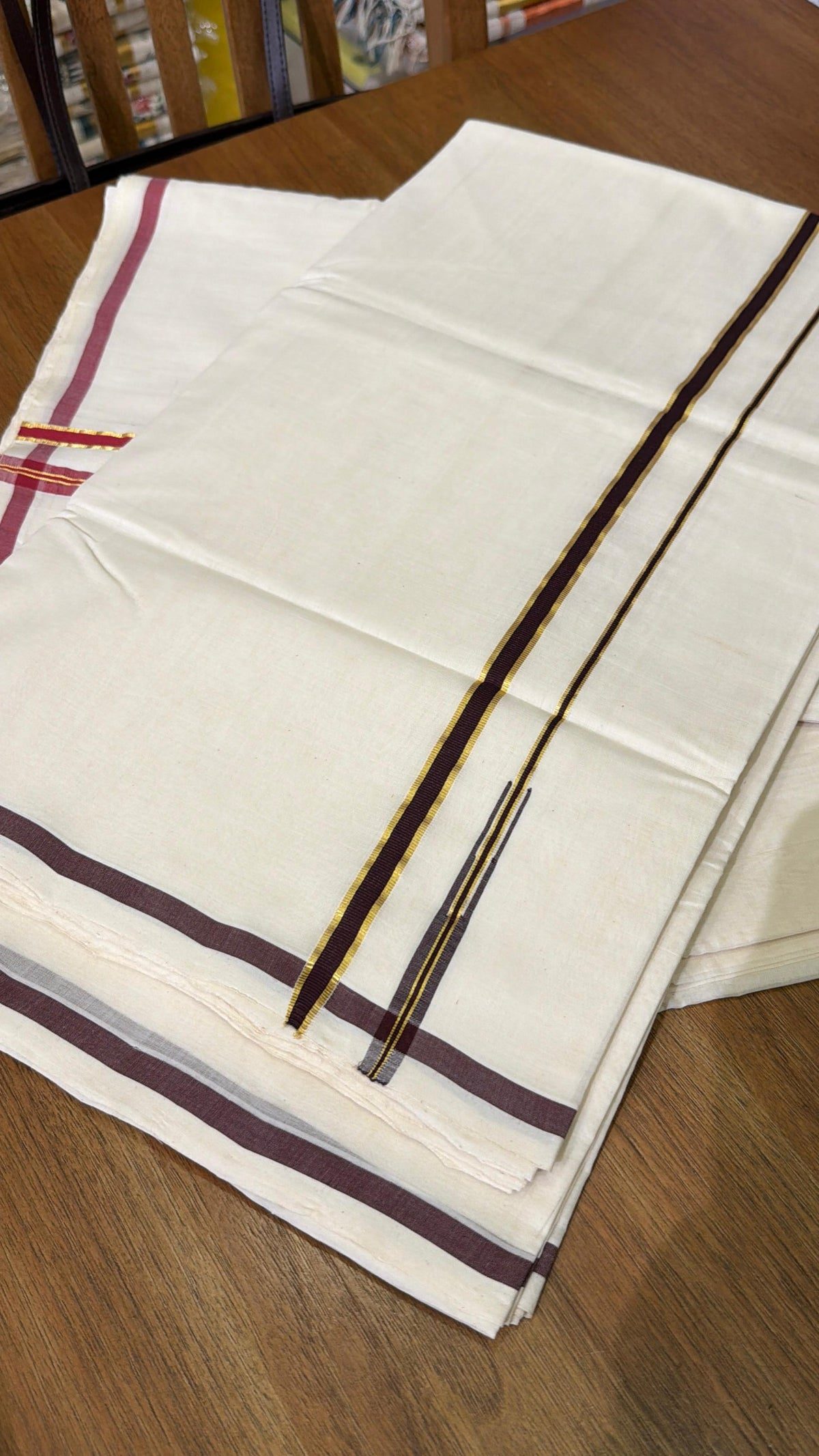 Balaramapuram Unakkupaavu Handloom Kasavu Saree with Paisley Design
